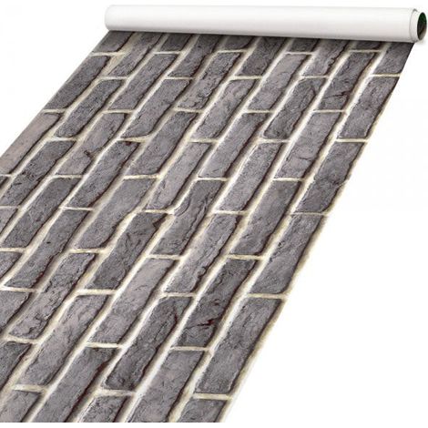 MATTONE GRIGIO - Pellicola stampata adesiva in PVC finitura opaca - Misura: 100x200 cm (1/2)