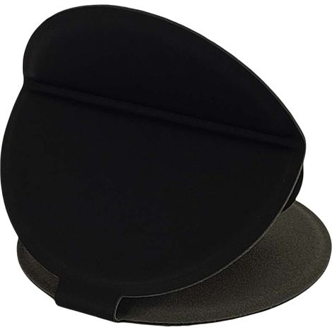 Petit miroir - Miroir de maquillage rond, portable et pliable en PU et acier inoxydable, idéal pour les voyages et la table (noir) (1/4)