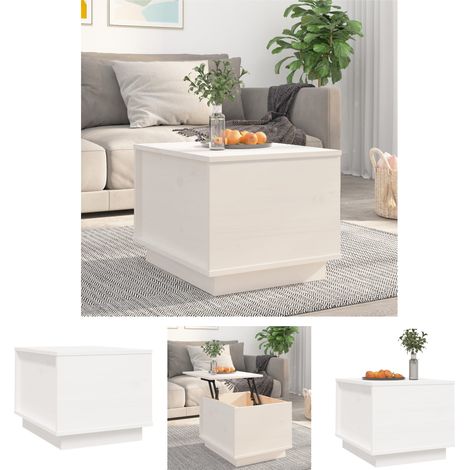 Beistelltisch - vidaXL Couchtisch Weiß 40x50x35 cm Massivholz Kiefer - Holz Tisch (1/5)