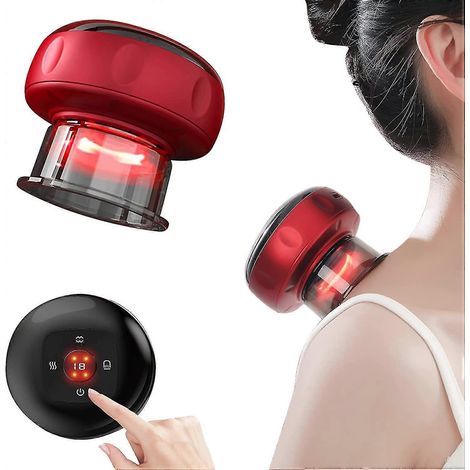 Ensemble de ventouses électriques, nouvel appareil à ventouses avec 12 modes, adapté au massage du cou, des épaules et du dos, au grattage et à d'autres usages. (1/5)