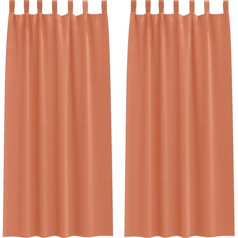 Maison Exclusive - Verdunkelungs-Vorhänge mit Ringen 2 pcs Terrak
