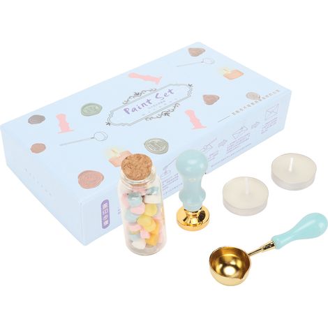 Tampon à Cire Bleu Kit avec Poignée Confortable pour Enveloppes et Cartes DIY (1/5)