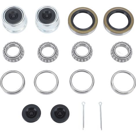 Kit de Roulement D'Essieu de Remorque de Bateau, Alliage D'acier, fabriqué avec Précision pour un Fonctionnement Fluide, 16 Pièces, Essieu de 2000 à 2200 Lb, Convient à 1-1/16 (1/5)