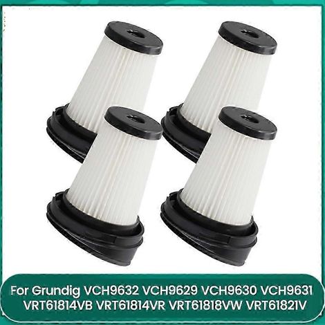 Lot de 4 filtres pour aspirateur compatibles avec les modèles Grundig VCH9632, VCH9629, VCH9630, VCH9631, VCH9932 et VRT61814VB/VRT61814VR (filtre DP lavable). WHBYV (1/4)
