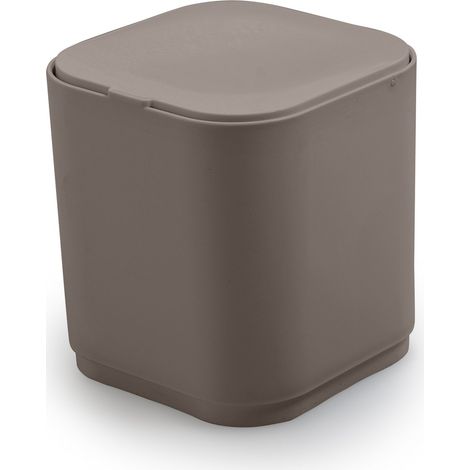 Gettacarte 8 lt d'appoggio in plastica riciclata 6309 Gedy serie SEVENTY Tortora (1/2)