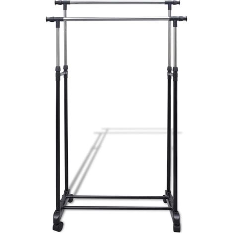 INLIFE Porte-manteaux réglables 2 pcs 2 rails d'accrochage (1/5)