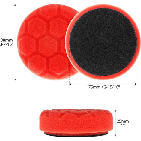 Pad Polissage 75mm - Éponge de Polissage pour le Polissage, le Cirage, le Scellement et le Glaçage de Voiture - Lavable et Réutilisable (1/3)