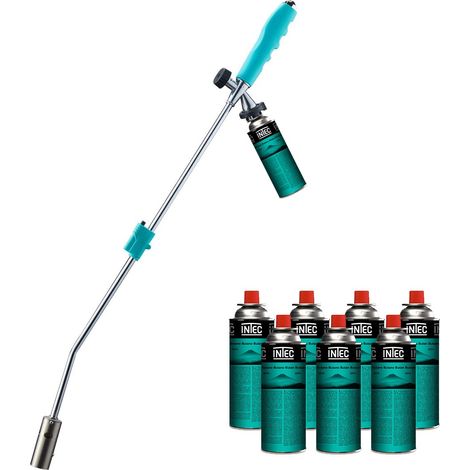 Désherbeur thermique gaz 1300°C – 8 cartouches butane 250g – Poignée ergonomique – Allumage piézo-électrique – Kz Garden (1/5)