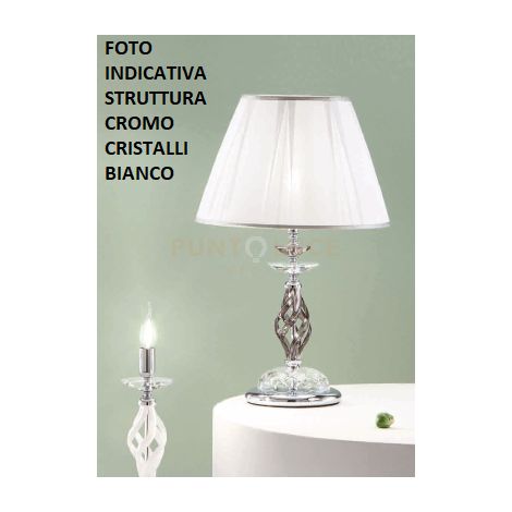 LUME GRANDE 1306 1 LUCE BIANCO E CROMO ATTACCO E27 H.39+26CM