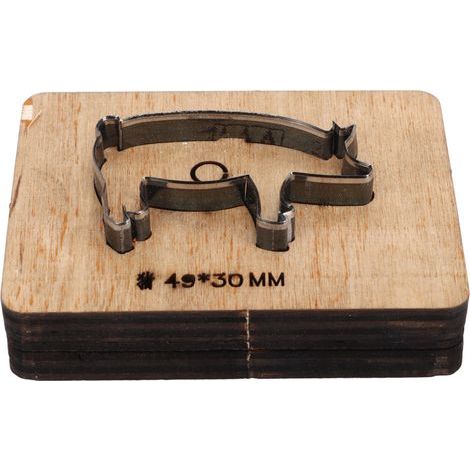 Stanzform in Schweinchenform für Leder, Stanzform aus legiertem Stahl, DIY, Stanzwerkzeug für Kunststoff, Ton und Pappe, 49 x 30 mm (1/5)