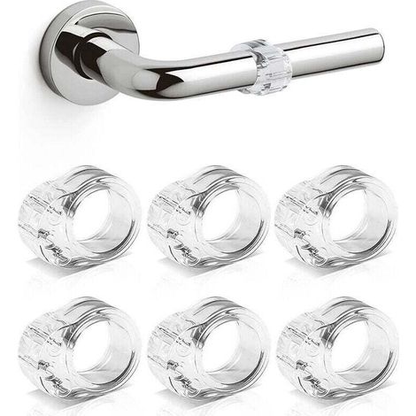 Lot de6 Protections de Poignée de Porte, poignée de porte en PVC tapis transparent anti-collision, anneau de pare-chocs (1/4)