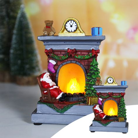 Maison De Noël En Résine - Veilleuse À LED Avec Piles AAA - Décoration Intérieure Et Extérieure Pour Salon Chambre Couloir Patio - 13,5 x 9 x 6 cm - 1 Pièce (1/5)