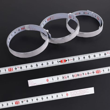 3 Rouleaux Mètre à Ruban Auto-adhésif, 1 Mètre Mètre Ruban Auto-adhésif  Règle Métrique Auto-Adhésive pour Mesurer des Objets Verticaux Tels Que des Établis (Avant, Arrière, Centrage) (1/5)