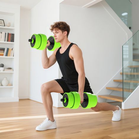 Juego de Mancuernas Ajustables 30 kg 4 en 1 como Kettlebell Barra Mancuernas Soporte para Flexiones para Gimnasio Casa (1/5)