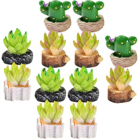 Figurines Miniatures Ambiance Cosy 12 Pièces de Cactus en Résine Style Créatif Unique pour Décoration de Table et Décoration Intérieure (1/5)