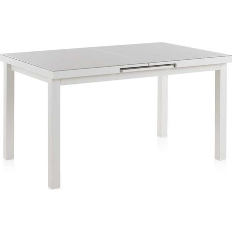 Table extensible en aluminium avec plateau en verre 140/180 x 90 cm (1/2)