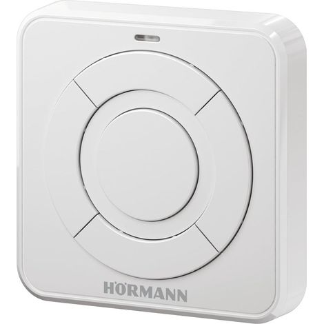 Hörmann Tasto interno radio FIT 5 BS (quattro tasti + pulsante di interrogazione, bianco, funzionamento intuitivo, telecomando, Smart Home) 4511823