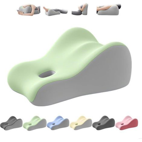 Oreiller Compensé Mémoire de Forme - Coussin Ergonomique Multifonction Soutien Dorsal, Grossesse et Lecture - Vert (1/5)