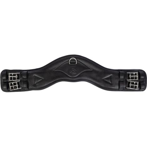 50 cm, nero: Premium Modell Dressursattelgurt aus weichem Leder mit Edelstahl-Rollschnallen