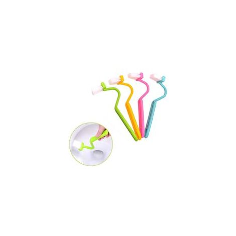 4PCS WC-Kantenbürste, WC-Randbürste, Bogenbürste, courbé, Durchgangsbürste, salle de Bains de nettoyage, Couleur Aléatoire (1/5)