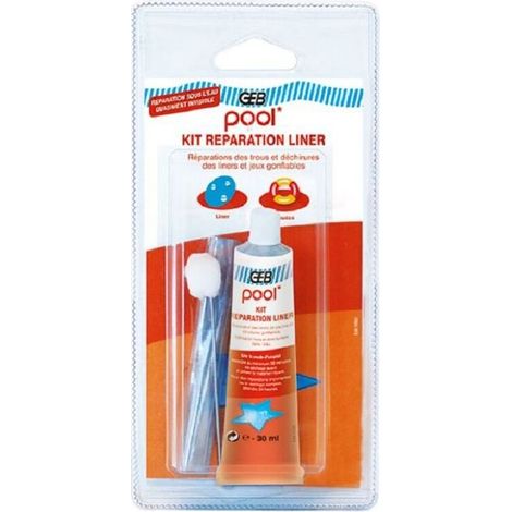 Kit réparation liner piscine – Colle transparente 30 mL – Pièce PVC 40 cm x 10 cm – Réparation sous l'eau et hors de l'eau (1/4)