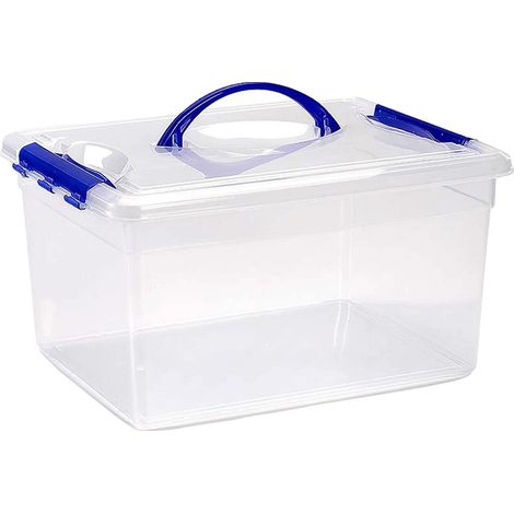 Boîte de rangement, design empilable, matériau écologique, 12 litres 34x27x18cm, 8 Pcts ++++ Pas cher (1/2)