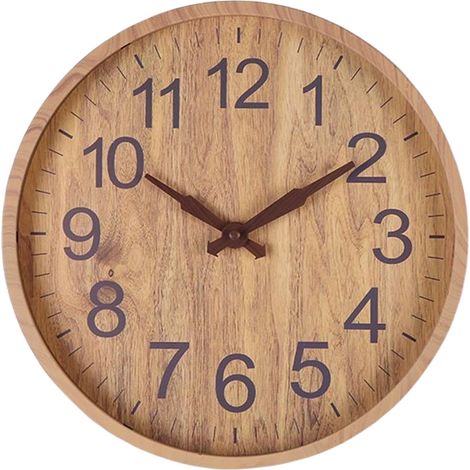 Horloge Murale Bois - 30 5 Cm - Mouvement Silencieux Balayage - Pour Salle À Manger Salon Chambre - 1 Pièce (1/5)