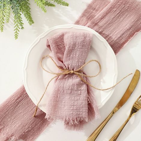 serviettes en gaze de doux table rustiques lin 32 x 32 cm 32 cm 32 x Coton (1/5)