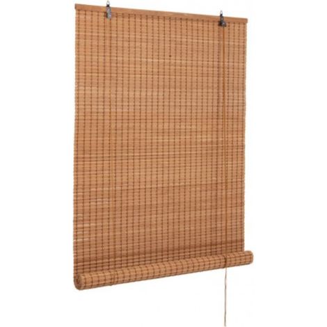 Tende salamanca oscurante in bamboo, barre in legno, filo di poliestere -90x180h / Grigio
