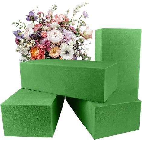 Mousse Florale - Lot de 4 - Polyuréthane - Hydratation Durable - Arrangement Floral - 22,5x10,5x7cm (1/5)