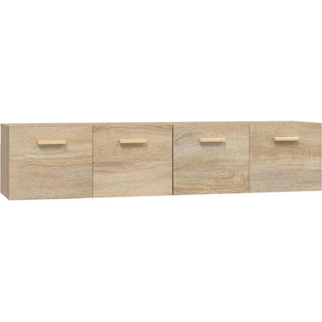 Lot de 2 Armoires murales Design moderne, Armoire Etagère de rangement, Chêne sonoma 80x35x36,5 cm Bois OIB8629E (1/5)