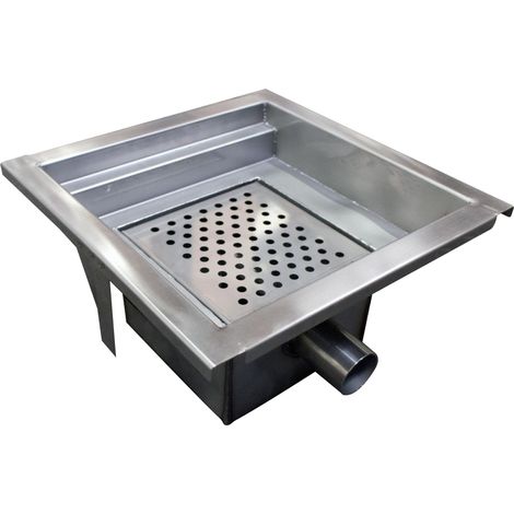 Caniveau de Sol Carré pour Cuisine Professionnelle - Sortie Horizontale - L2G