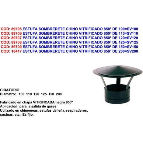 CHAPEAU FIXE CHINOIS VITRIFIÉ - 110 MM