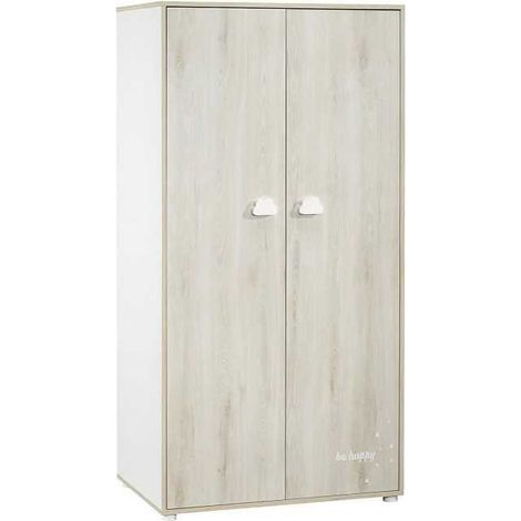 Sauthon Smile Baby-Kleiderschrank weiß, aschfarbenes Buchenholz (1/2)