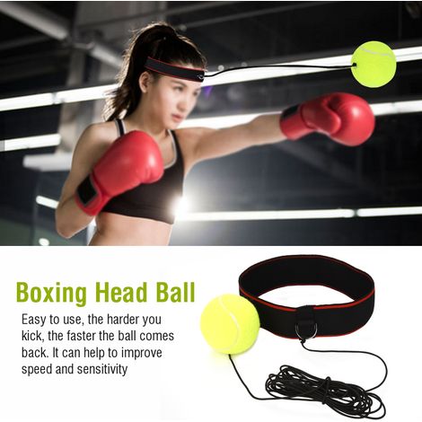 Ballon d'exercice de boxe pour adultes avec bandeau pour l'entraînement de vitesse (bandeau noir) (1/5)
