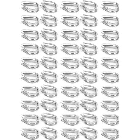 Lot de 50 colliers en U en acier inoxydable 304, serre-câbles avec anneau de protection, kit universel M4 (1/5)