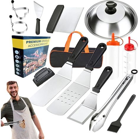 Kit De Barbecue Extérieur Ensemble D'Outils De Cuisson Extérieure Résistants - 14 Pièces en Acier Inoxydable Robuste pour Jardins Camping Légumes Viandes Et Crevettes (1/5)