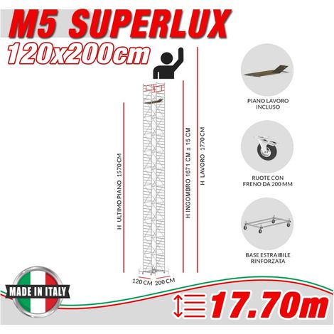 Trabattello M5 SUPERLUX Altezza lavoro 17,70 metri