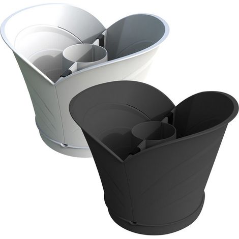 1CF VASO 'TULIPANO' IN SET cm 34,5 x 19 x h 30 Lt. 5 - grigio