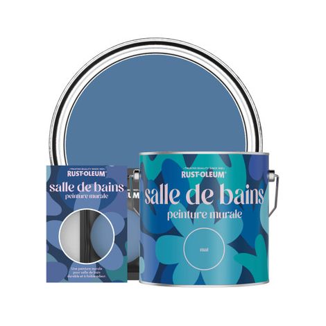 Peinture pour Murs et Plafonds de Salle de Bains - Soie Bleue (1/2)