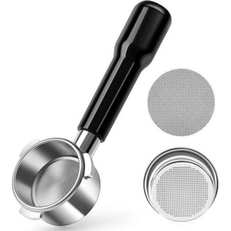 Porte-Filtre Sans Fond de 54 Mm Porte-Filtre Sans Fond pour Expresso avec Tamis à Rondelle et Panier Filtrant en Acier Inoxydable (1/5)