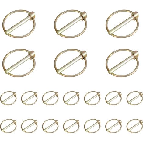 Lot de 20 Goupilles Pliantes en Acier Galvanisé 5,8 x 45 mm - Goupilles de Sécurité avec Anneau de Retenue pour Tracteurs, Camions et Equipements Agricoles - Conception Pliable pour Tuyaux et Machines (1/5)