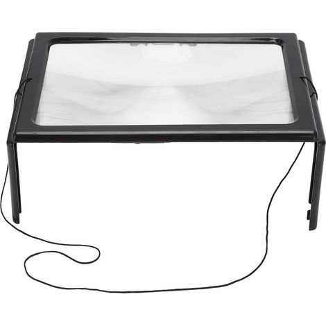 Leselupe im A4-Format mit LED-Beleuchtung und Ständer, PVC-Tischlupe für den Heimgebrauch (1/5)