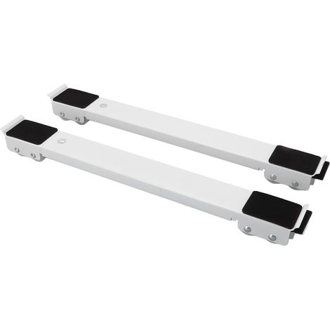 Lot de 2 roulettes en acier pour meubles et appareils électroménagers, supportant une charge de 300 kg, extensibles, pour lave-vaisselle, blanches. (1/5)