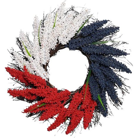 Corona patriótica, 4 de julio – Día de la Independencia, Día de los Caídos, decoración de pared (1/4)