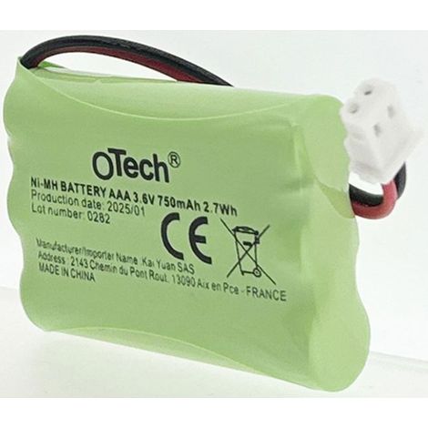 Batterie domotique - OTECH - pour OPTEX PATTE iVISION sans fil (interphone) - 750 mAh - 6 V - 57 g (1/2)