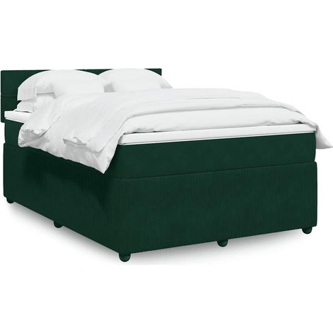 Boxspringbett mit Matratze Dunkelgrün 140x200 cm Samt (1/5)