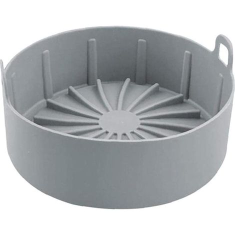 Panier Air Fryer - Silicone - Diamètre 19 cm - Compatible Friteuse À Air - Gris - 1 Pièce (1/5)