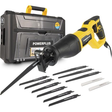 Powerplus Scie Sabre Électrique POWBOX022 – 710W – Scie à Guichet Filaire 2800 min-1 - avec 12 Accessoires