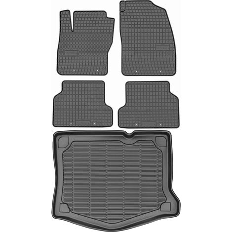 Juego de alfombrillas de goma para coche y alfombrilla para maletero para Ford Focus II Hatchback (2004-2011).